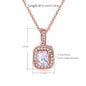 Minimalist Simple Crystal Pendants Necklaces For Women Charms Zirconia Necklace Rose Gold Color Fashionable Neck Jewelry Gifts