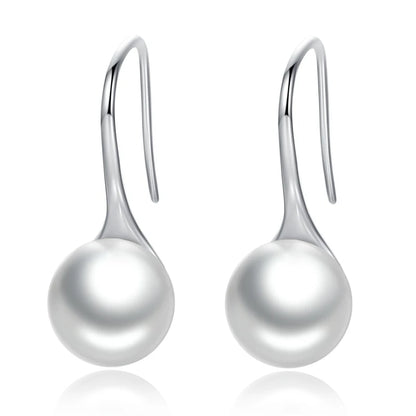 WOSTU Flower Heart Stud Earrings 100% 925 Sterling Silver Pearl Small Earrings For Women Wedding Engagement Jewelry Gifts
