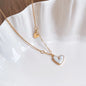 Stainless Steel Drip Oil Love Necklace for Women 2025 Korean Fashion Pendant Necklace Light Luxury Jewelry Girls Accessories