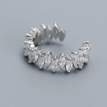Serenity Real Marquise Cut Moissanite Earrings for Women Men S925 Sterling Silver Plated 18K Ear Clip No hole to wear Earrings