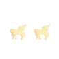Minimalist Unicorn Stud Earrings Fashion Cute Animal Titanium Stainless Steel Ear Jewelry Gift Accessories