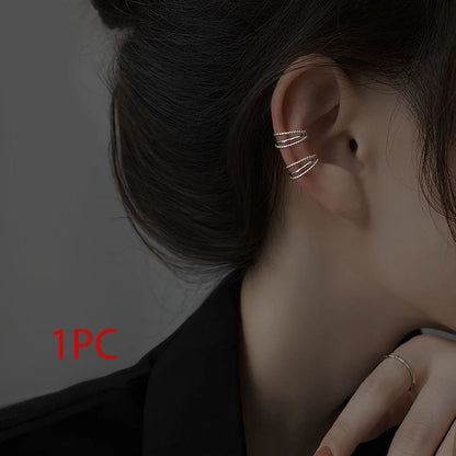Fashion Unique Eight Pointed Star Clip Earrings For Women Girls No Piercing Fake Cartilage Ear Cuff Party Jewelry Gifts