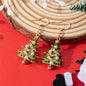 New Zircon Christmas Tree Earrings for Women Shiny Rhinestone Star Pearl Stud Earring New Year Xmas Festival Ear Jewelry