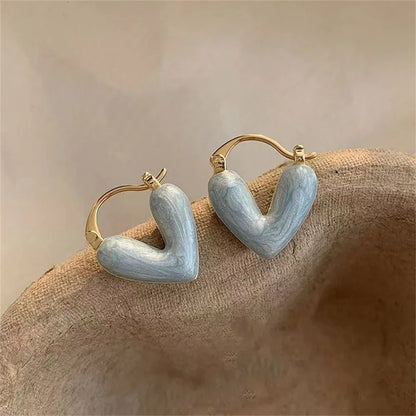 2024 New Trendy Korean Elegant Light Luxury White Dripping Love Heart Love Dangle Earring for Women Fashion Jewelry Gifts