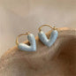 2024 New Trendy Korean Elegant Light Luxury White Dripping Love Heart Love Dangle Earring for Women Fashion Jewelry Gifts