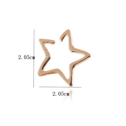 2Pcs 2024 New Fashion Hollow Star Fake Piercing Ear Cuff Non-Piercing Ear Clip Earrings For Women Man Earrings Jewelry Gift