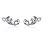 WOSTU Flower Heart Stud Earrings 100% 925 Sterling Silver Pearl Small Earrings For Women Wedding Engagement Jewelry Gifts