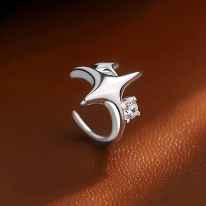 Fashion Unique Eight Pointed Star Clip Earrings For Women Girls No Piercing Fake Cartilage Ear Cuff Party Jewelry Gifts