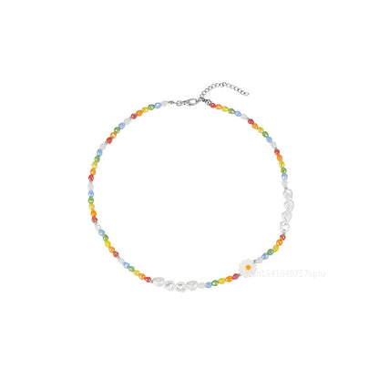 Multicolour Bead Choker Necklace Pendant Bead Decoration Bracelet Bohemia Summer Beach Beach Clavicle Chain Jewelry