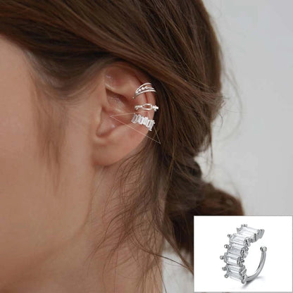 Fashion Unique Eight Pointed Star Clip Earrings For Women Girls No Piercing Fake Cartilage Ear Cuff Party Jewelry Gifts