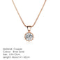 Minimalist Simple Crystal Pendants Necklaces For Women Charms Zirconia Necklace Rose Gold Color Fashionable Neck Jewelry Gifts