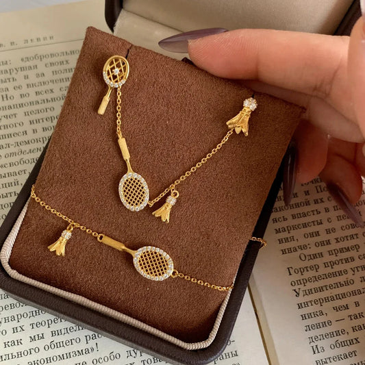 Badminton Racket Bracelet for Women Trendy Geometric Jewelry Charms Sports Team Gift Wholesale