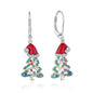 Christmas Earrings Christmas Tree Earrings for Women Dangle Drop S925 Sterling Silver Leverback Santa Claus Red Hat Holiday X-Ma